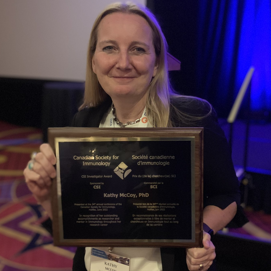 Kathy McCoy, Canadian Society of Immunology, Investigator Award
